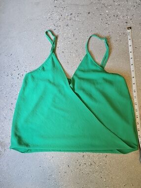 B. Original Green Spaghetti Strap Wrap Cami Top Size Medium